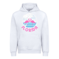 White Hot Trend Florida Pink Flamingo Heart 80S Retro Vintage Style Urban Hoodie - lanVoArt