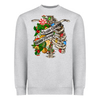 Heather Grey sorta merry sorta scary chest Heavyweight Sweatshirt - FaDigitalArtStudio