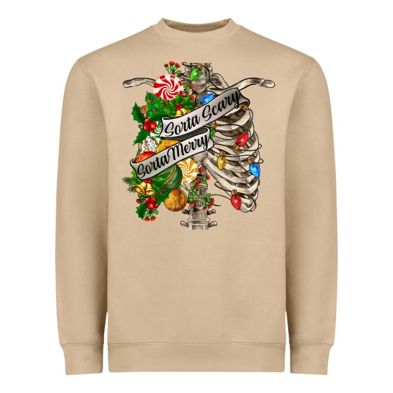 Sorta Merry Sorta Scary Chest Heavyweight Sweatshirt by FaDigitalArtStudio | Teevron