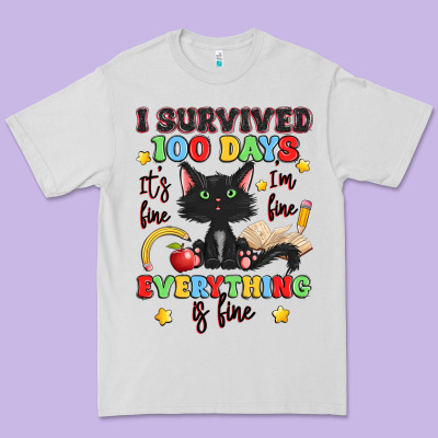 I Survived 100 Days It's Fine I'm Fine Premium Tee Designed By Artiststas