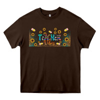 Chocolate Brown teacher vibes libbey glass Heavy Core Tee - BundleAndBundleShop