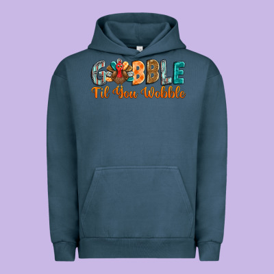 Gobble Till You Wobble Urban Hoodie Designed By Barkaloodesign