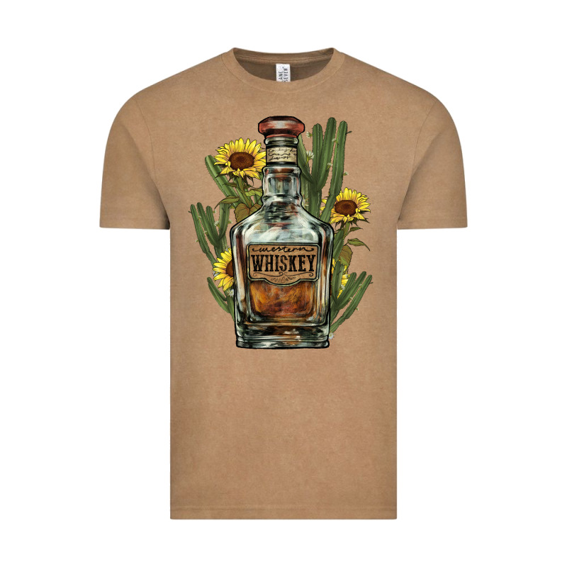 Western Whiskey Bottle Vintage Tee by HowdyJamesFarm | Teevron