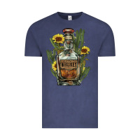 Vintage Denim Western whiskey bottle Vintage Tee - HowdyJamesFarm
