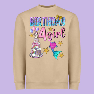 Birthday Girl 4 Heavyweight Sweatshirt Designed By Bundleandbundleshop
