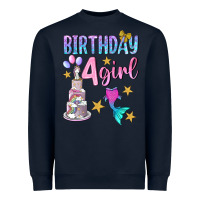 Navy birthday girl 4 Heavyweight Sweatshirt - BundleAndBundleShop
