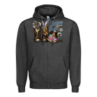 Charcoal Heather Happy Easter Zipper Hoodie - CowhideDigitalArt