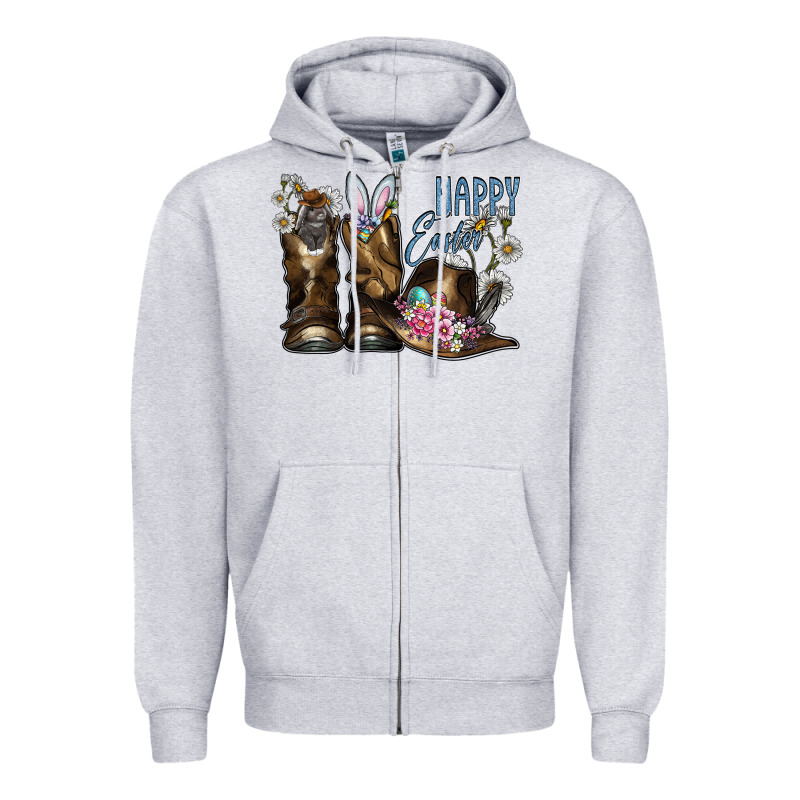 Happy Easter Zipper Hoodie by CowhideDigitalArt | Teevron
