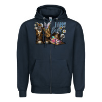 Navy Happy Easter Zipper Hoodie - CowhideDigitalArt