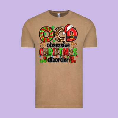 Ocd Obsessive Christmas Disorder Vintage Tee Designed By Jasminsmagicworld