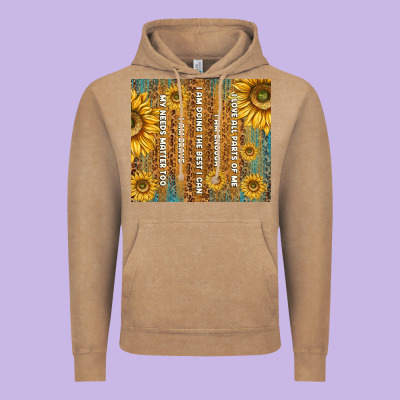 Self Reminders With Sunflowers Vintage Hoodie Designed By Tumblerdesignbyshophia
