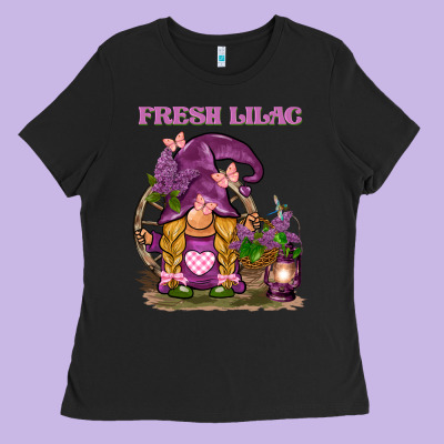 Fresh Lilac Gnome Ladies Tee Designed By Barkaloodesign