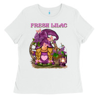 White fresh lilac gnome Ladies Tee - BarkalooDesign
