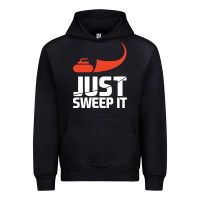 Black just sweep it! funny curling sports gift hoodie Urban Hoodie - lanVoArt