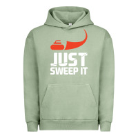 Pigment Oil Green just sweep it! funny curling sports gift hoodie Urban Hoodie - lanVoArt