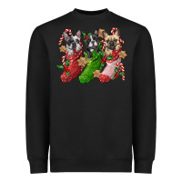 Black french bulldog with christmas socks Heavyweight Sweatshirt - FaDigitalArtStudio