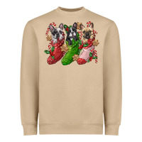 Mushroom french bulldog with christmas socks Heavyweight Sweatshirt - FaDigitalArtStudio