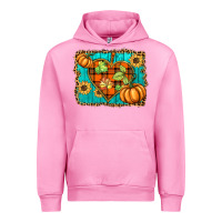 Fuchsia Pink fall pumpkins and sunflowers heart Urban Hoodie - BarkalooDesign