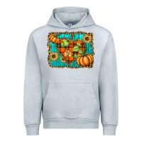 Heather Grey fall pumpkins and sunflowers heart Urban Hoodie - BarkalooDesign