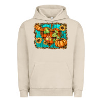 Pigment French Oak fall pumpkins and sunflowers heart Urban Hoodie - BarkalooDesign