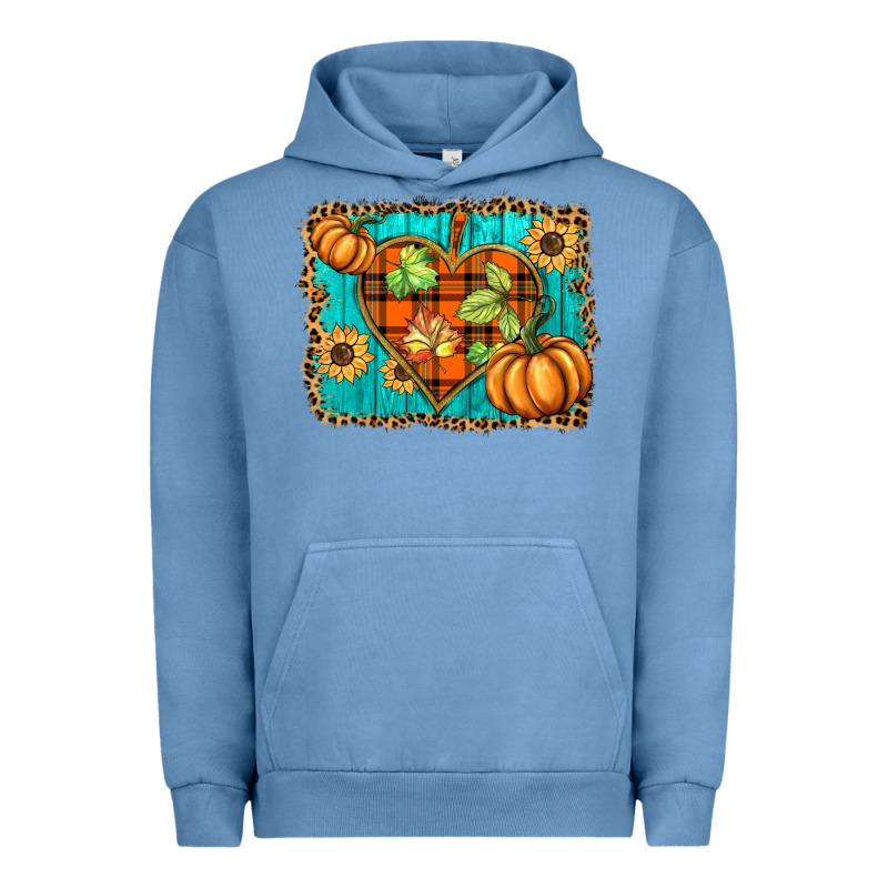 Fall Pumpkins And Sunflowers Heart Urban Hoodie by BarkalooDesign | Teevron