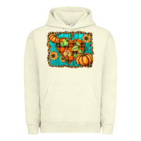 Pigment Pistachio fall pumpkins and sunflowers heart Urban Hoodie - BarkalooDesign