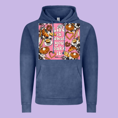 Life Is What You Bake It With Cowhide Vintage Hoodie Designed By Tumblerdesignbyshophia