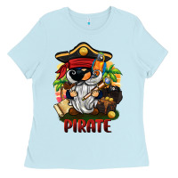 Baby Blue pirate gnome Ladies Tee - BarkalooDesign