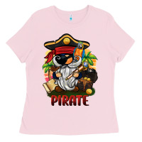 Bubblegum Pink pirate gnome Ladies Tee - BarkalooDesign