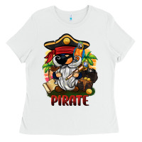 White pirate gnome Ladies Tee - BarkalooDesign