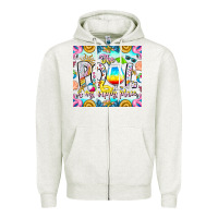 Oatmeal Heather The Pool Is My Happy Place Zipper Hoodie - CowhideDigitalArt