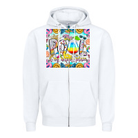 White The Pool Is My Happy Place Zipper Hoodie - CowhideDigitalArt