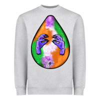 Heather Grey halloween hands teardrop Heavyweight Sweatshirt - BundleAndBundleShop