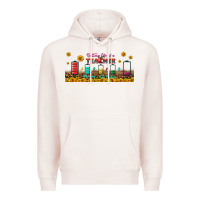 Pale Pink battery life of a teacher libbey glass Premium Hoodie - BundleAndBundleShop