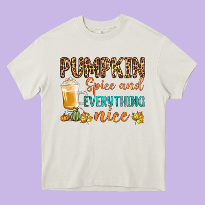 Pumpkin Spice And Everything Nice Heavy Core Tee Designed By Bundleandbundleshop