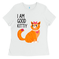 White I Am Good Kittiy Ladies Tee - Bettercallsaul