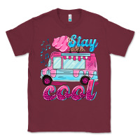 Burgundy Stay cool with ice cream van summer Classic Tee - NancyCooperArtShop