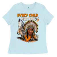 Baby Blue every child matters child and wolf Ladies Tee - BarkalooDesign