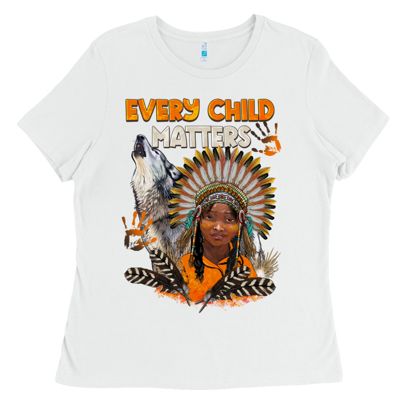 Every Child Matters Child And Wolf Ladies Tee by BarkalooDesign | Teevron
