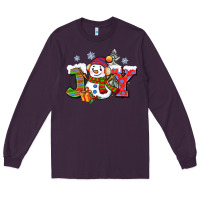 Plum christmas joy snowman Long Sleeve Tee - CowGirlArtShop