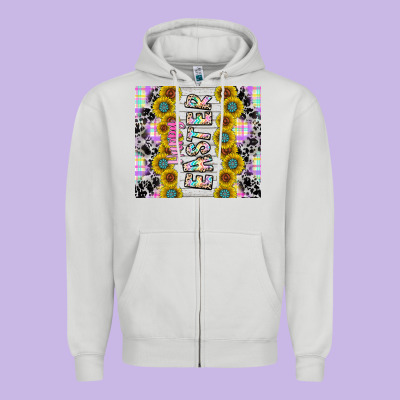 Happy Easter Zipper Hoodie Designed By Cowhidedigitalart