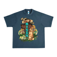 Midnight Navy He is risen Bunny Cross Easter Day Urban Heavy Tee - HowdyJamesFarm