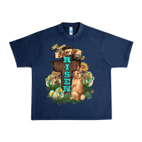Navy He is risen Bunny Cross Easter Day Urban Heavy Tee - HowdyJamesFarm