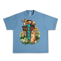 Pebble Blue He is risen Bunny Cross Easter Day Urban Heavy Tee - HowdyJamesFarm