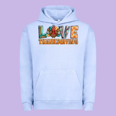 Love Thanksgiving Western Turkey Urban Hoodie Designed By Barkaloodesign