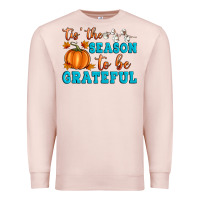 Pale Pink Tis' the Season To Be Grateful Premium Sweatshirt - Artiststas
