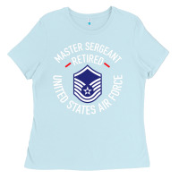 Baby Blue Limited Edition Master Sergeant Retired Air Force Military Retiremen Ladies Tee - lanVoArt