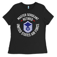 Black Limited Edition Master Sergeant Retired Air Force Military Retiremen Ladies Tee - lanVoArt