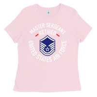 Bubblegum Pink Limited Edition Master Sergeant Retired Air Force Military Retiremen Ladies Tee - lanVoArt