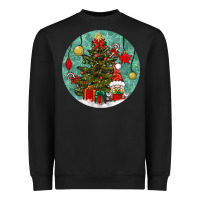 Black christmas tree and gnome Heavyweight Sweatshirt - BundleAndBundleShop